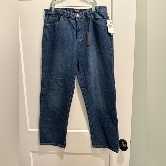 Women's BUFFALO by DAVID BITTON Blue Brooke High Rise Straight Crop Denim Jeans - Picture 1 of 7